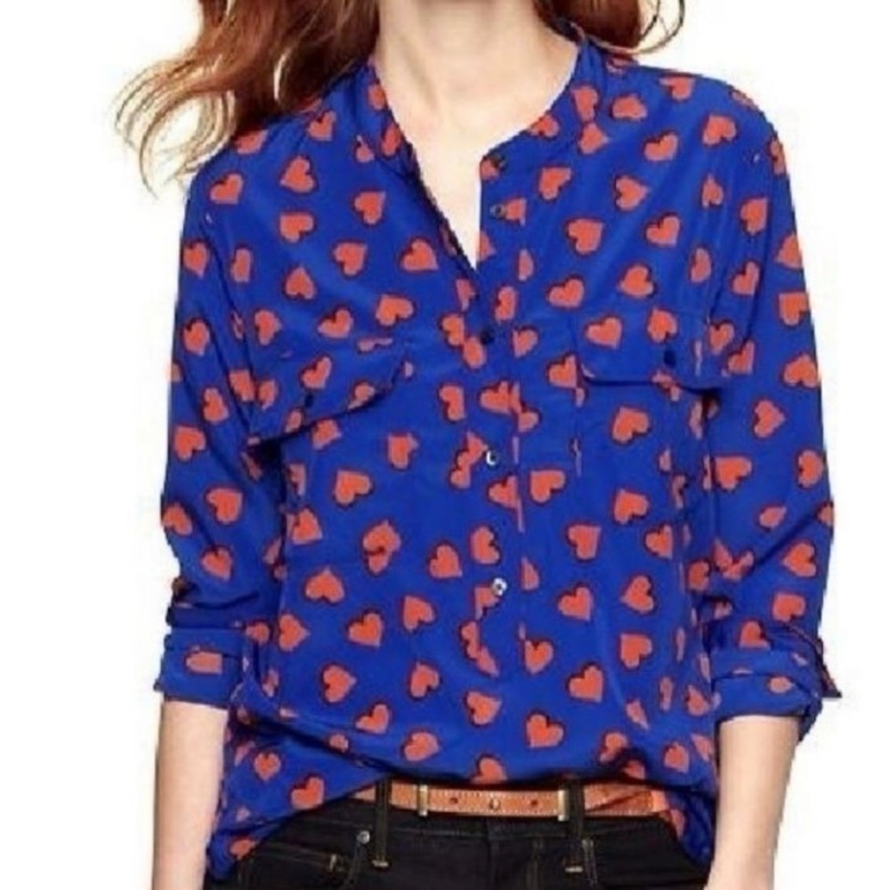 GAP Heart Long Sleeve Button Down Blouse